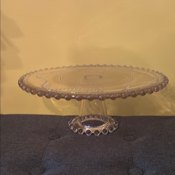 Vintage Glass Cake Stand - Pink - Picture 7 of 8